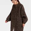 La Doublej Brooklyn Coat In Cheetah Coating Light Beige