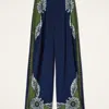 La Doublej Brooklyn Floral-print Pleated Trousers In Blue
