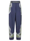 La Doublej Brooklyn Floral-print Pleated Trousers In Blue