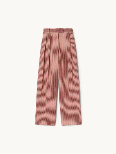 La Doublej Brooklyn Pants Red/beige L In Brown