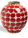 La Doublej Bubble Cherries Avorio-print Vase In Red