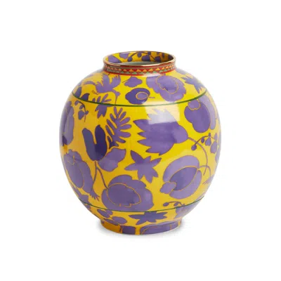 La Doublej Bubble Vase In Wildbird Yellow & Purple