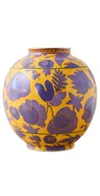 La Doublej Wildbird Medium Porcelain Vase In Yellow
