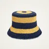 La Doublej Bucket Hat In Color Block Navy