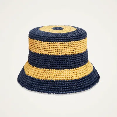La Doublej Bucket Hat In Color Block Navy