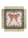 La Doublej Butterfly-print Fringed Scarf In Neutral