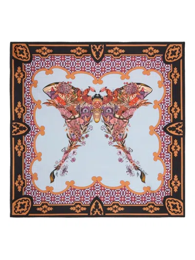 La Doublej Butterfly-print Silk Scarf In Brown