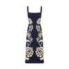 La Doublej Buy Me A Martini Floral-print Crepe Midi Dress In Blue