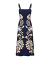 La Doublej Buy Me A Martini Floral-print Crepe Midi Dress In Blue