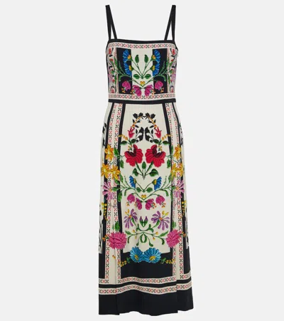 LA DOUBLEJ BUY ME A MARTINI PRINTED SATIN MIDI DRESS