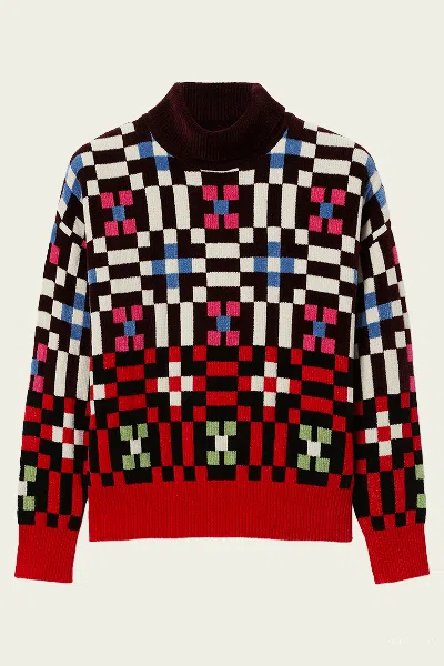 LA DOUBLEJ BYTE TURTLENECK IN MULTICOLOR PINK & BLUE