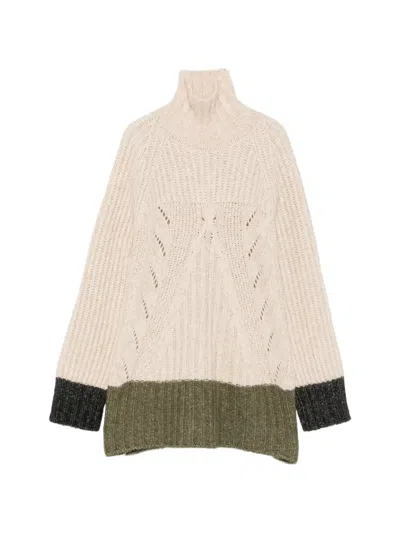 La Doublej Cable-knit Roll-neck Sweater In Neutral