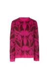 La Doublej Klassischer Intarsien-pullover In Bordeaux Fuchsia