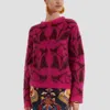 La Doublej Camden Jumper In Fuchsia & Bordeaux