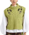 La Doublej Cameo Vest Embroidered In Solid Light Green