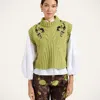 La Doublej Cameo Vest In Solid Light Green