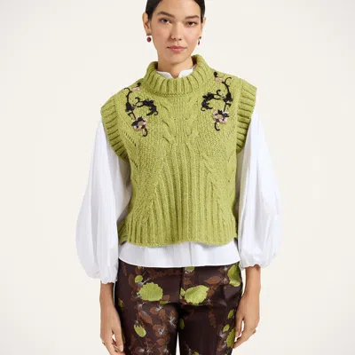La Doublej Cameo Vest In Solid Light Green