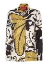 La Doublej La Double J Floral-patterned Silk Shirt With Classic Collar In Black