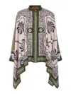 La Doublej Green Shirt With All-over Graphic Print In Green