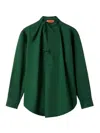 La Doublej Oversized Cotton Linen Shirt In Green