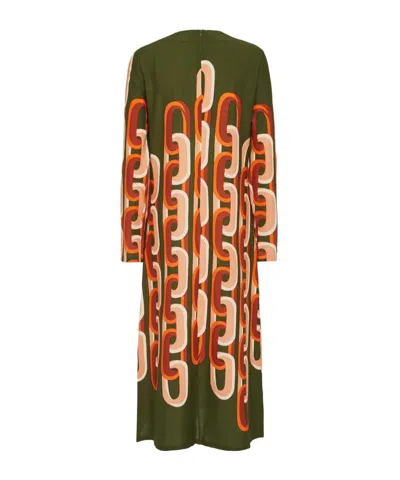 LA DOUBLEJ CAMOUFLAGE LONG-SLEEVED DRESS