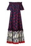 La Doublej La Double J. Woman Maxi Dress Navy Blue Size M Cotton