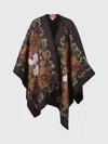 La Doublej La Double J Patterned-intarsia Wool Poncho In Multi