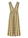 La Doublej La Double J Caper Floral-intarsia Knit Midi Dress In Multi