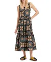 La Doublej La Double J Capri Printed Satin-twill Midi Dress In Brown