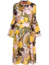 La Doublej Casanova Floral-print Midi Dress In Pink