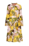 La Doublej Casanova Floral-print Midi Dress In Big Flower Rose Pink