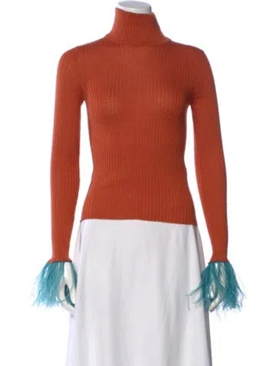 Pre-owned La Doublej Cashmere Turtleneck Sweater W/ Tags In Orange