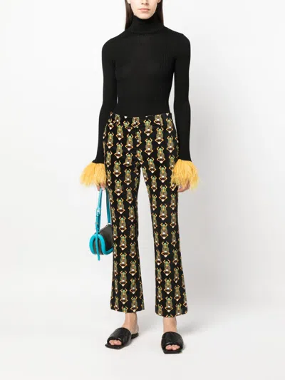 La Doublej Cashmere-silk Ribbed Turtleneck Sweater In Black