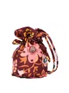 La Doublej Patterned Bucket Bag With Ruffle Details In Multicolour