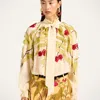 La Doublej Embroidered-ruffled Blouse In Neutral