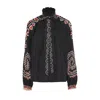 La Doublej Cerere Blouse In Gattopardo Placée Black In Silk Voile