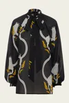 La Doublej Cerere Blouse In Melograno Black