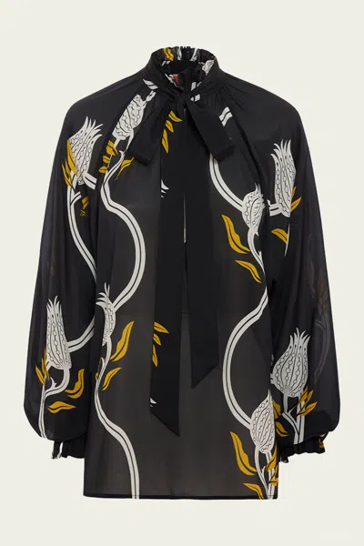 LA DOUBLEJ CERERE BLOUSE IN MELOGRANO BLACK