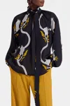 La Doublej Cerere Blouse In Melograno Black In Black