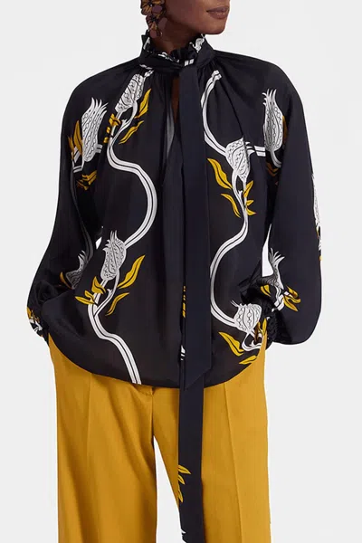 LA DOUBLEJ CERERE BLOUSE IN MELOGRANO BLACK