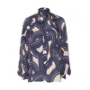La Doublej Cerere Placee Printed Blouse With Tie Neck In Montecarlo