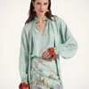 La Doublej Cerere Blouse In Pekin Mint