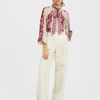 La Doublej Cerere Floral-print Silk Blouse In Zodiac Placée Purple