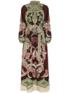La Doublej Cerere Printed Silk Chiffon Maxi Dress In Braun