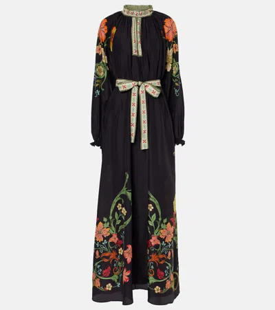 LA DOUBLEJ CERERE FLORAL SILK VOILE MAXI DRESS