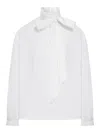 La Doublej Tie-neck Cotton Blouse In White