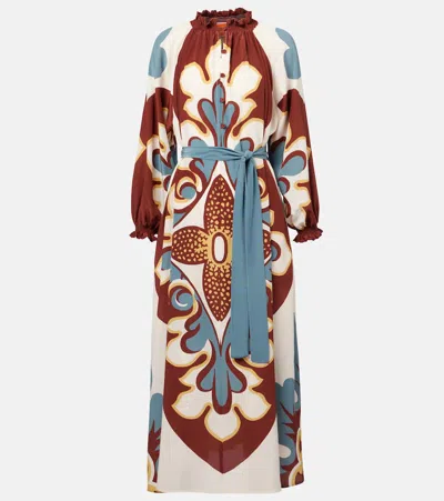 La Doublej Cerere Silk Crêpe De Chine Midi Dress