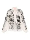 La Doublej Cerere Floral Silk Blouse In White