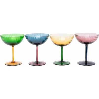 La Doublej Champagne Coupe Set Of 4 In Mixed Multicolor
