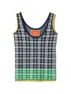 La Doublej Check Ribbed Top In Multi
